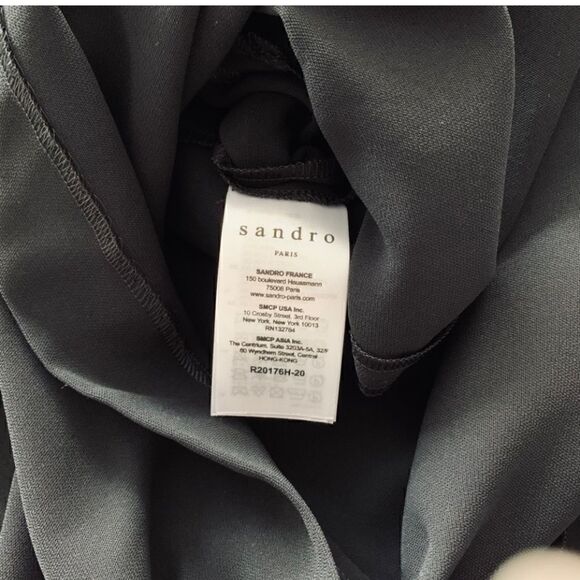 Sandro | Artifice Ruffle Black Mini Dress 38/US 6 - Picture 4 of 5